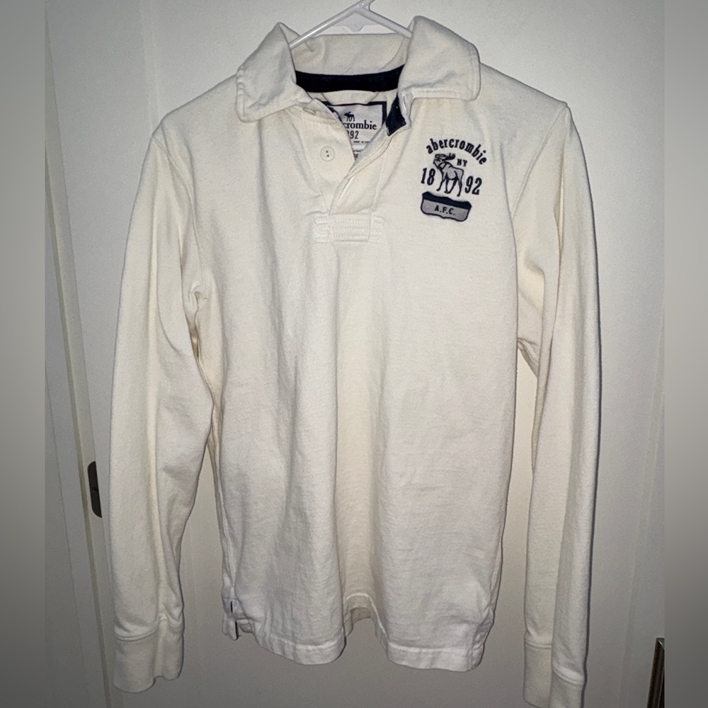 vintage abercrombie heavy weight rugby polo shirt boy's sz XL VGUC